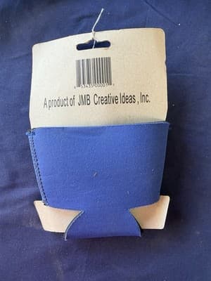 Pint Pal Ice Cream Insulated Foam Can Cooler Sleeve, Blue, Text Pattern - Thumbnail 2