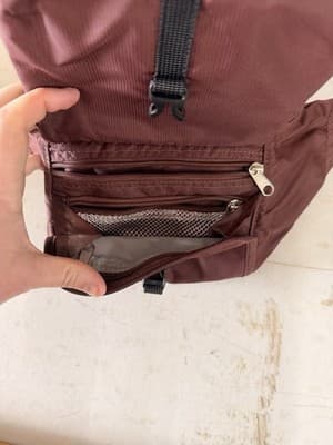 eBags Brown Nylon Small Hiking Waist Pack Adjustable Strap 3 Zip Pockets Buckle - Thumbnail 2
