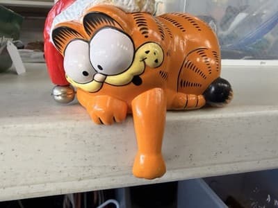 1978 Enesco Garfield Christmas Stocking Hanger E-5937 Artist Designed 4.5" - Thumbnail 2
