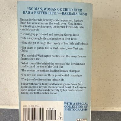 Barbara Bush Barbara Bush: A Memoir Paperback St. Martin's 1995 - Thumbnail 4