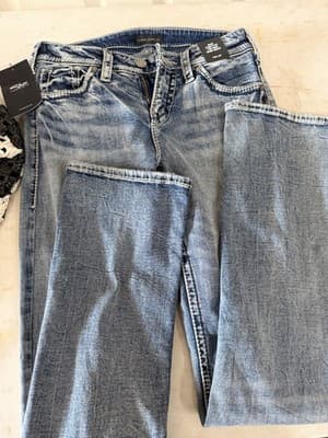 Silver Jeans Suki Curvy Fit Mid Rise Bootcut Blue Denim Women's Jeans - Thumbnail 4