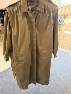 British Mist Women's Brown Quilted Long Trench Coat 20W Plus Lined - Thumbnail 2