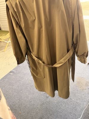 British Mist Women's Brown Quilted Long Trench Coat 20W Plus Lined - Thumbnail 4