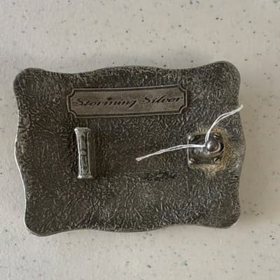 Storming Silver Western Americana Scrollwork Belt Buckle Silver Tone - Thumbnail 2