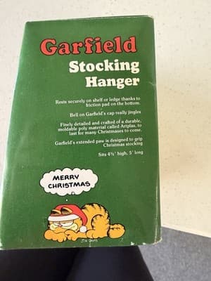 1978 Enesco Garfield Christmas Stocking Hanger E-5937 Artplas Small Cat Bell - Thumbnail 4