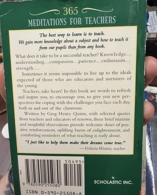 365 Meditations for Teachers Paperback Greg Henry Quinn Scholastic 1995 1st Ed - Thumbnail 3