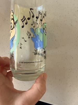 The Chipmunks Simon Collectible Glass 1985 Bagdasarian Productions Animation - Thumbnail 2