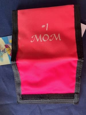 Pink Black Tri-Fold Women's Wallet Printed Accent Mother's Day Folding Solid - Thumbnail 3