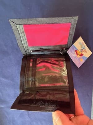 Endless Summer By Erica Lee Pink Black Tri-Fold Women's Wallet Zipper - Thumbnail 2