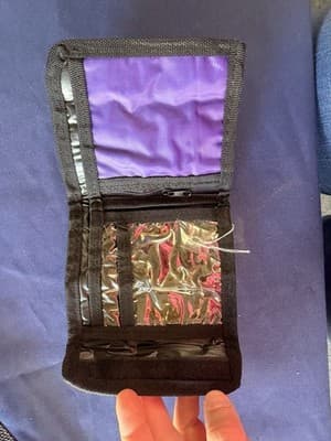 Endless Summer Purple & Black Trifold Wallet with Zipper, Hook-and-Loop, - Thumbnail 3