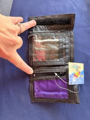 Endless Summer Purple & Black Trifold Wallet with Zipper, Hook-and-Loop, - Thumbnail 2