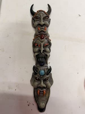Dirk Dagger, Resin Handle, Demon Faces Sheath, Stainless Steel, 14 Inch - Thumbnail 4