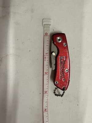 Pittsburgh Red Aluminum Handle Stainless Steel Mini Folding Pocketknife - Thumbnail 3