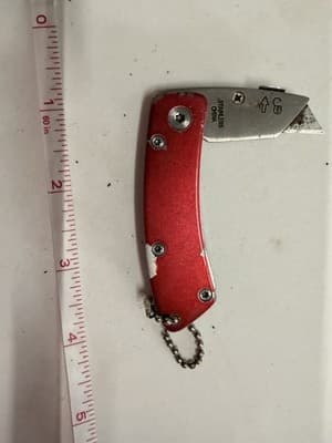 Pittsburgh Red Aluminum Handle Stainless Steel Mini Folding Pocketknife - Thumbnail 2