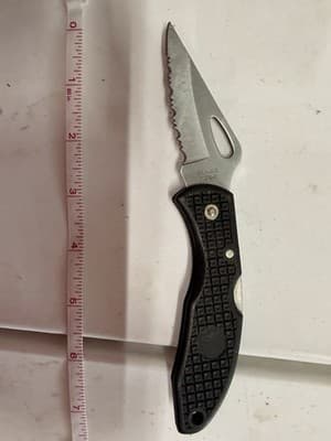 Frost Cutlery Serrated Stainless Steel Pocketknife Black Plastic Handle - Thumbnail 3