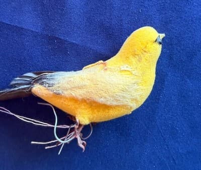 Vintage Artificial Canary Bird Floral Craft Decoration - Thumbnail 3