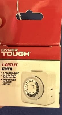Hyper Tough 1-Outlet Indoor Programmable Timer Wall Switch, 30-Minute Intervals - Thumbnail 3
