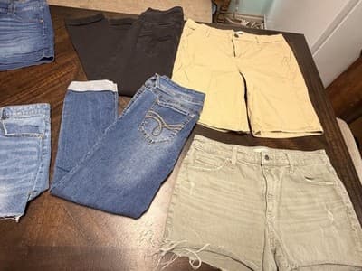 Lot Size 13-15 Jeans Shorts Pants Denim Cotton Blue Beige Black Khaki - Thumbnail 5