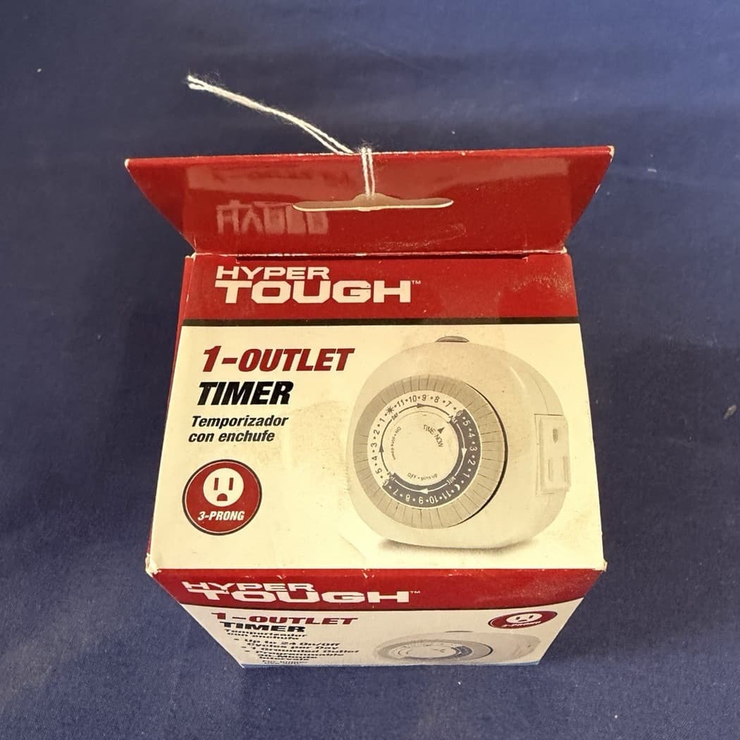 Hyper Tough 1-Outlet Mechanical Indoor Plug-In Timer 30-Min, Grounded White - Thumbnail 2