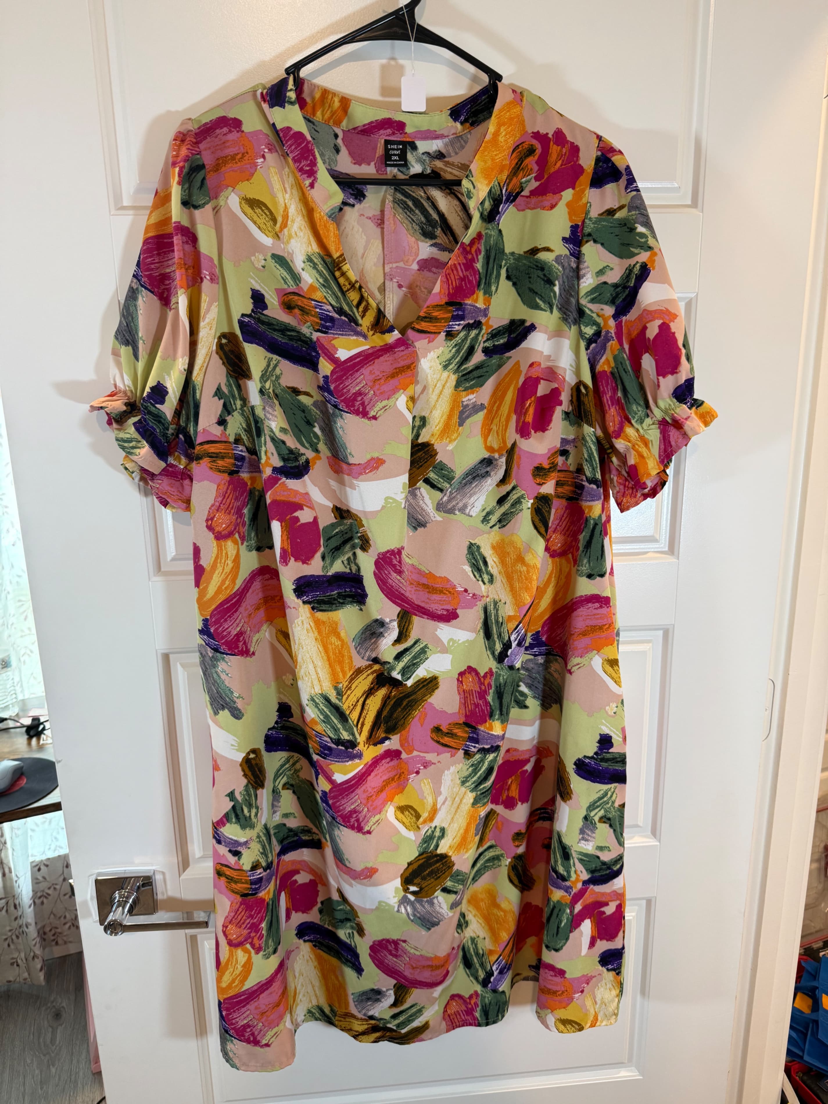 SHEIN Curve 2XL Abstract Print Dress - Thumbnail 3