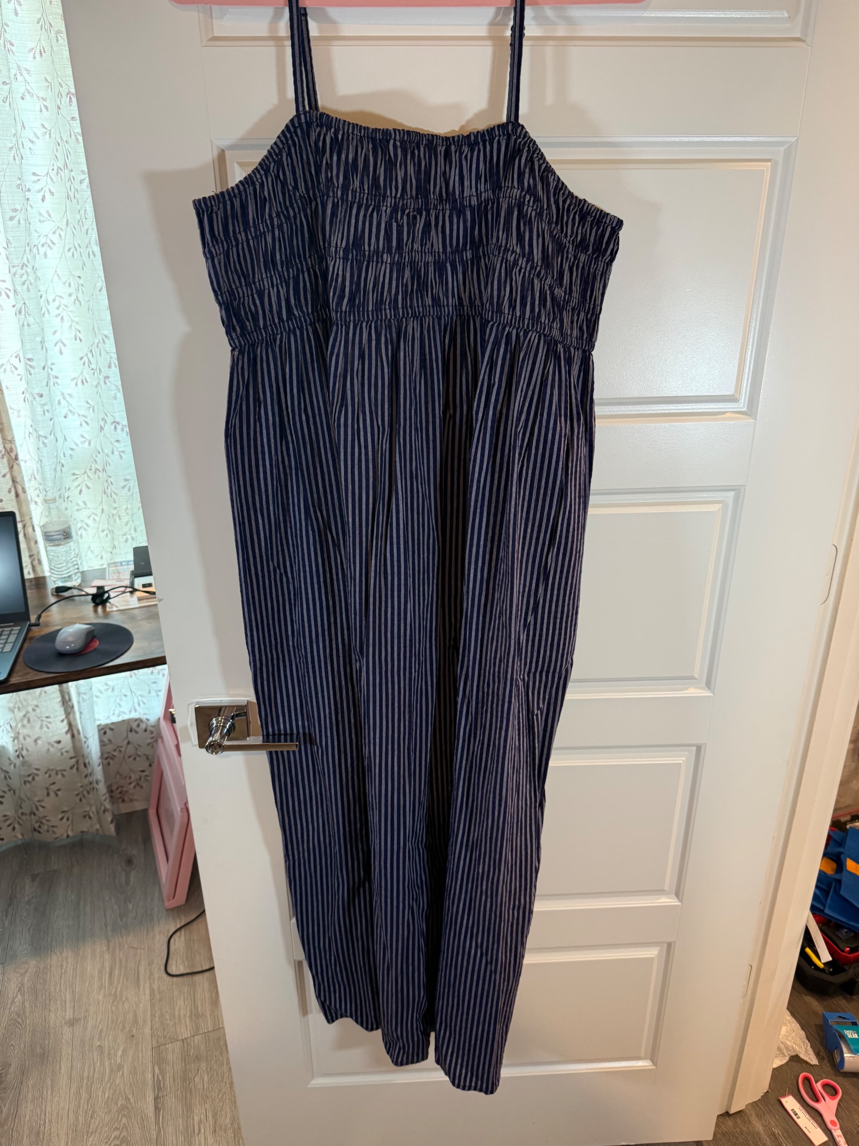 A New Day Blue Striped Maxi Dress XL - Thumbnail 3