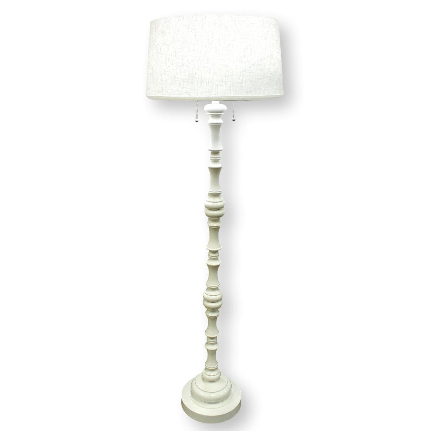 Turned White Column Floor Lamp - Thumbnail 2