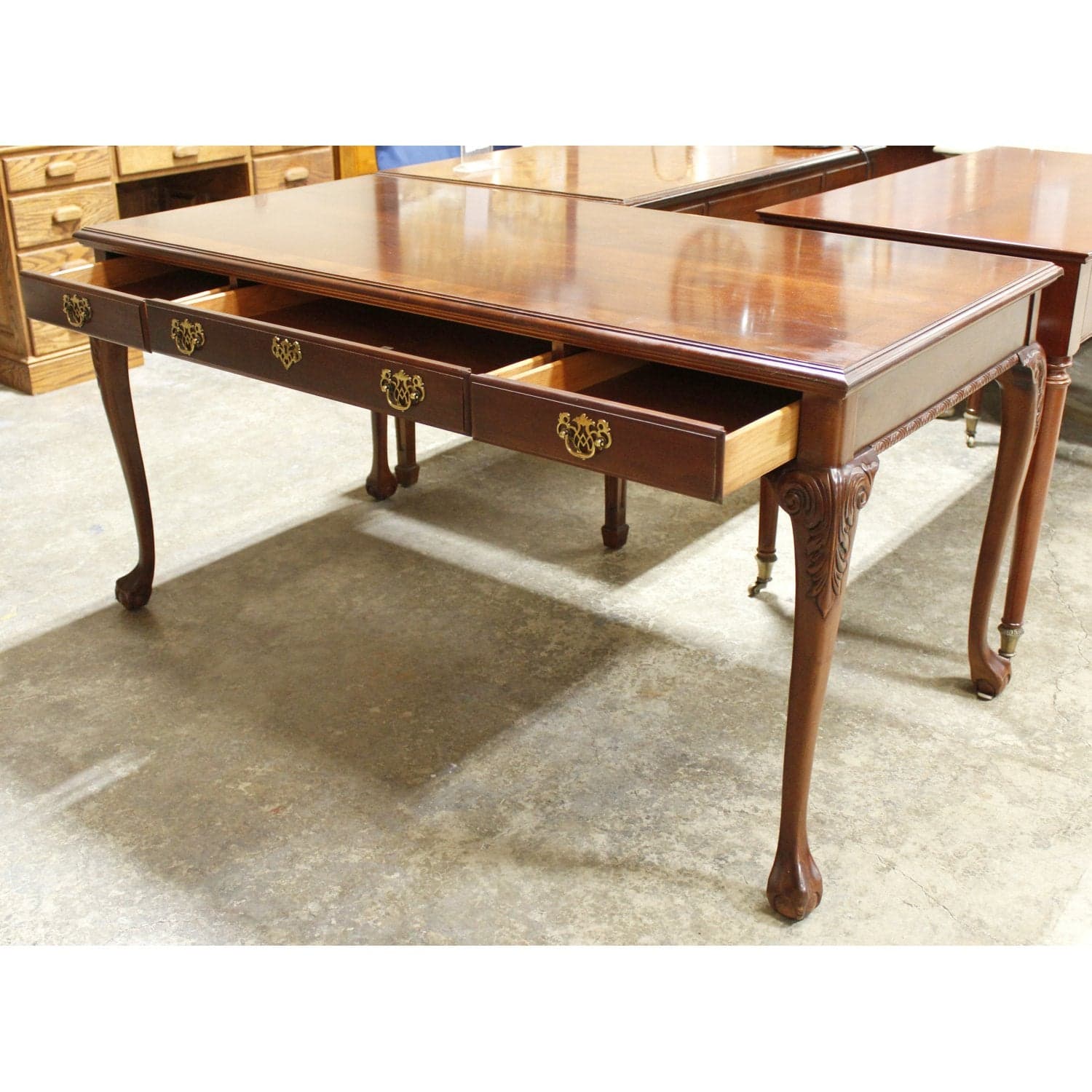 Queen Anne Mahogany Writing Desk & Chair - Thumbnail 2