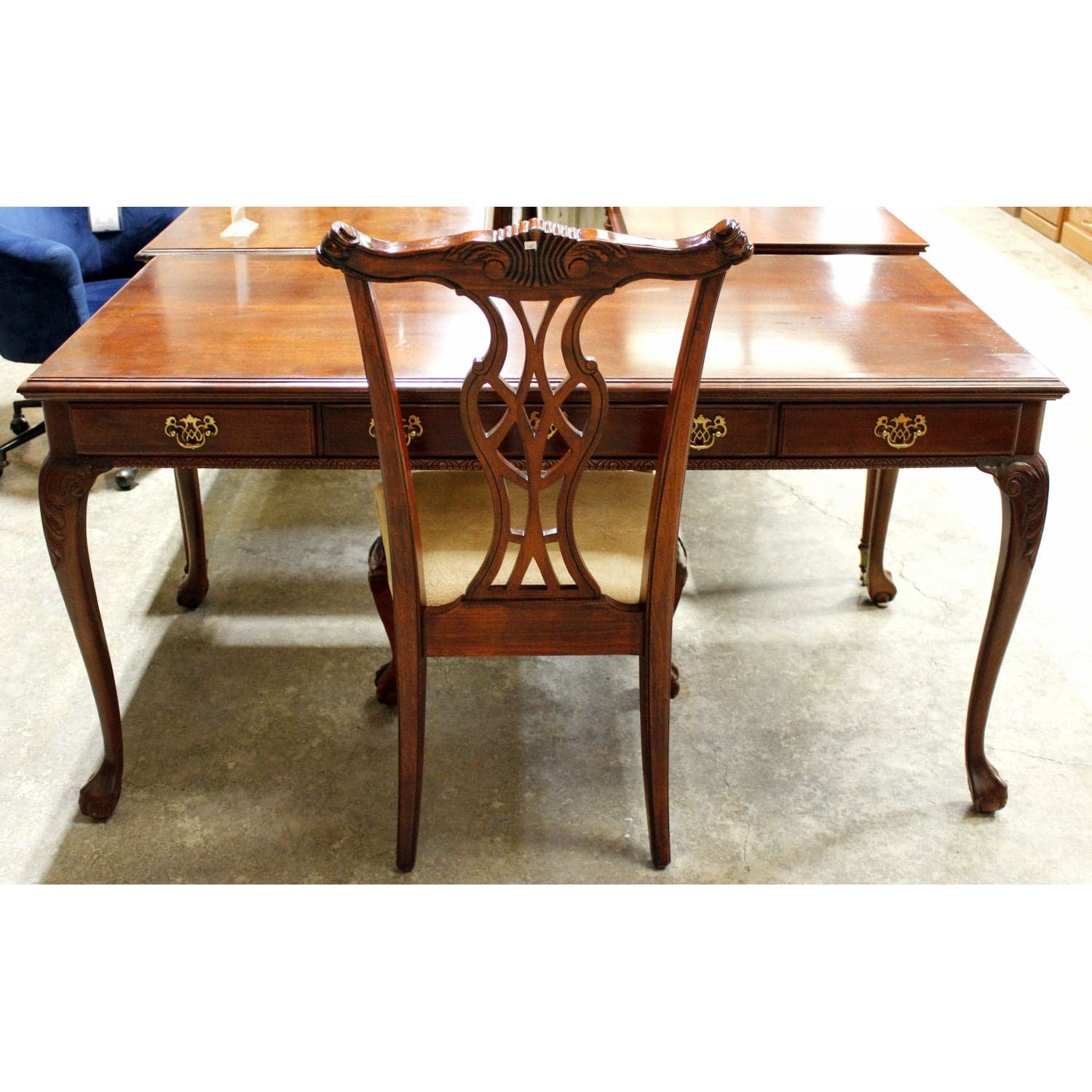 Queen Anne Mahogany Writing Desk & Chair - Thumbnail 3