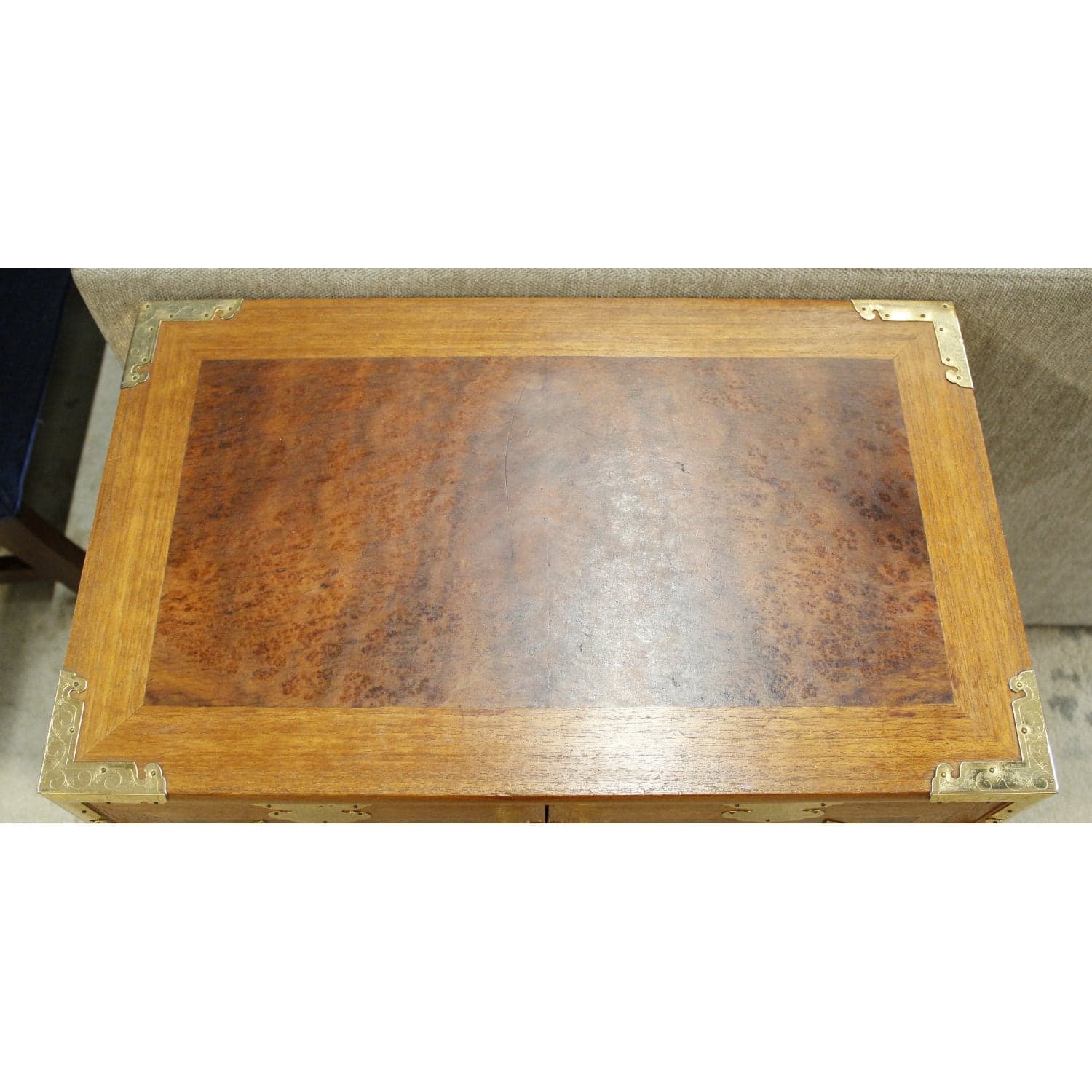 Teak Accent Cabinet w/Brass Accents - Thumbnail 6