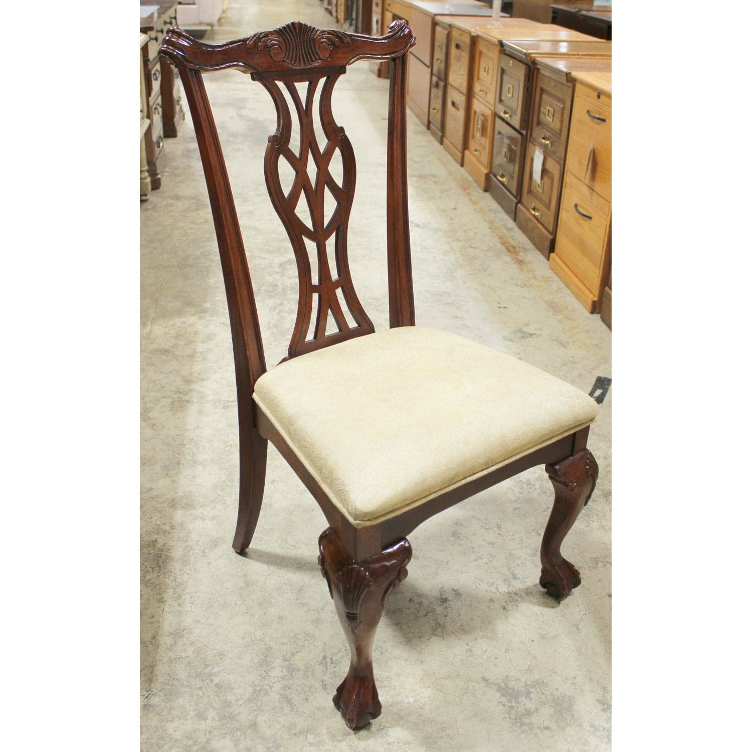 Queen Anne Mahogany Writing Desk & Chair - Thumbnail 7