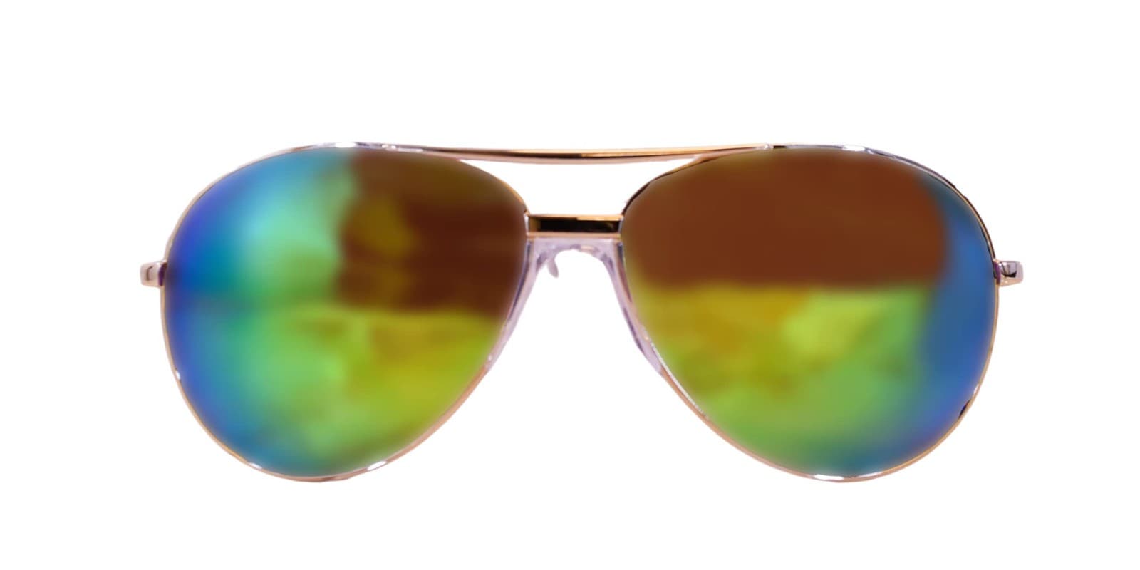 JiMarti P16 - No Tangle - Polarized Aviator Mirrored Sunglasses Gold/Emerald - Thumbnail 4