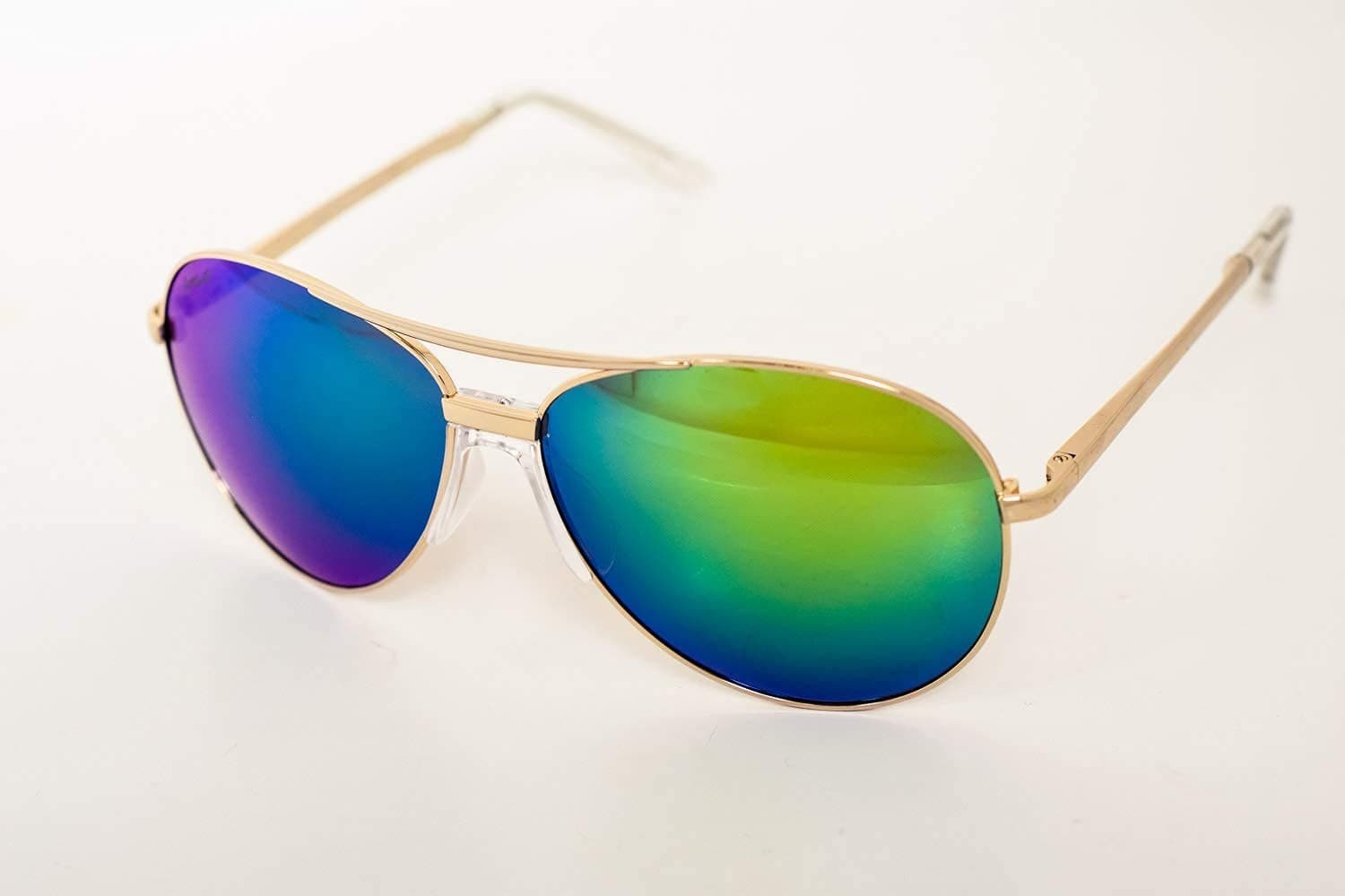 JiMarti P16 - No Tangle - Polarized Aviator Mirrored Sunglasses Gold/Emerald - Thumbnail 2