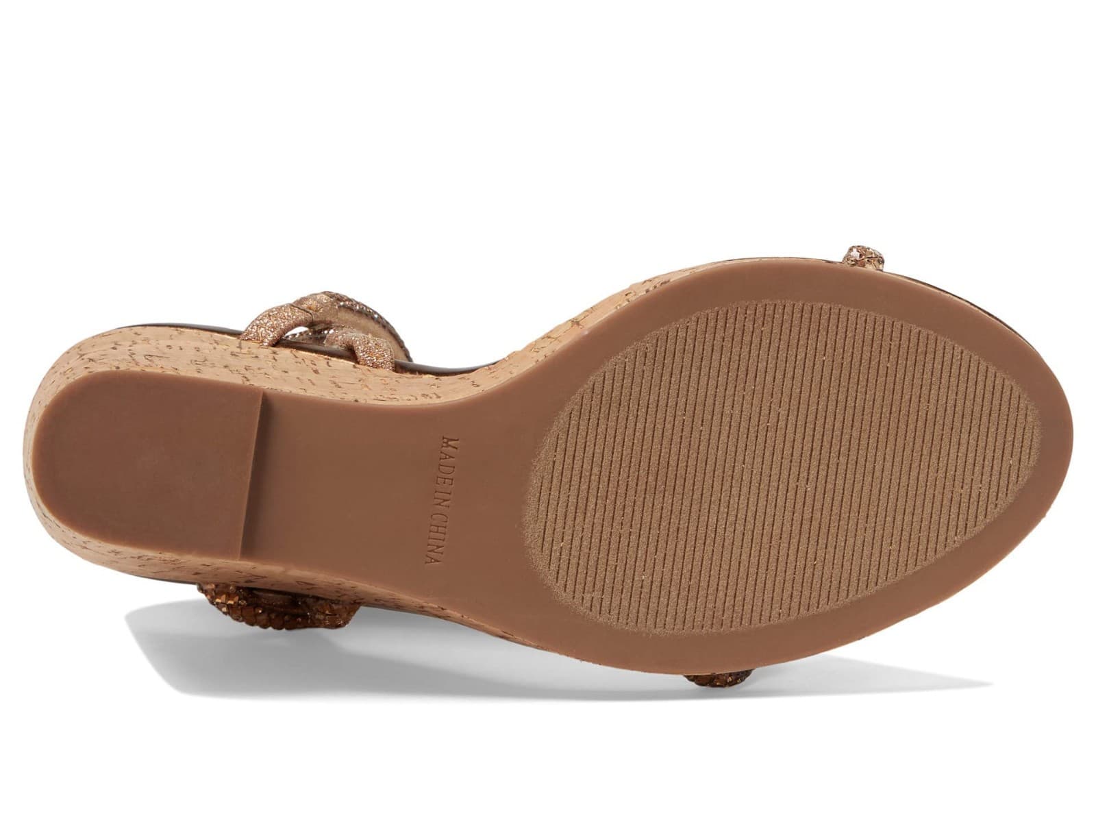 STEVE MADDEN Udell Morgan Rhinestone Wedge Sandals in Bronze 9.5 M - Thumbnail 5