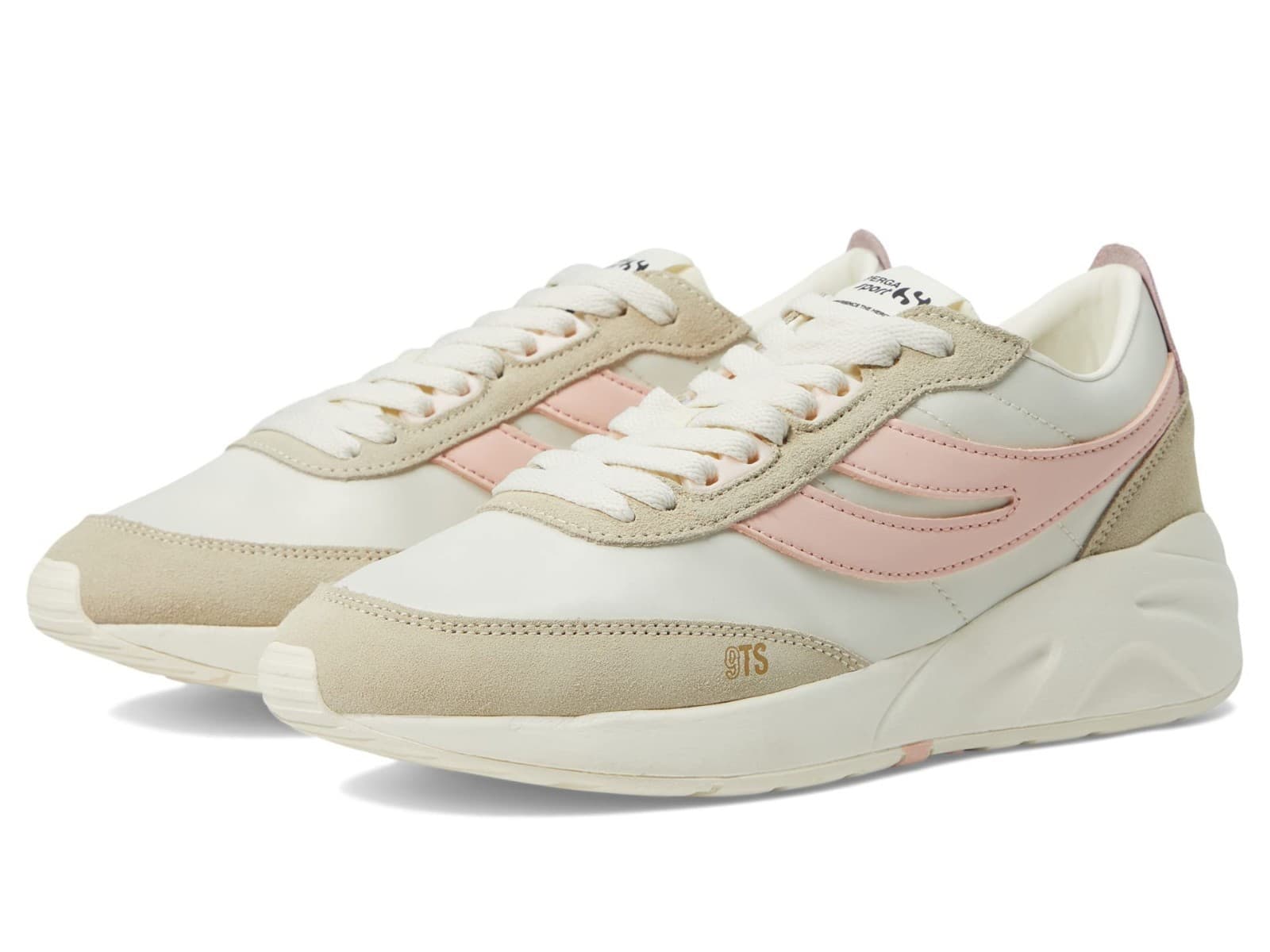 Superga 4089 Sport TRAINING 9TS SLIM White /Pink / Beige Men 9 Women 10.5 M - Image 1
