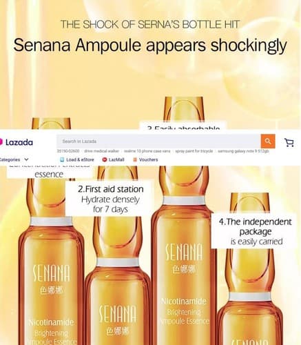 Senana Niacinamide Ampoule 7-Piece Serum Skin Whitening, Hydratting Anti-Aging - Thumbnail 5