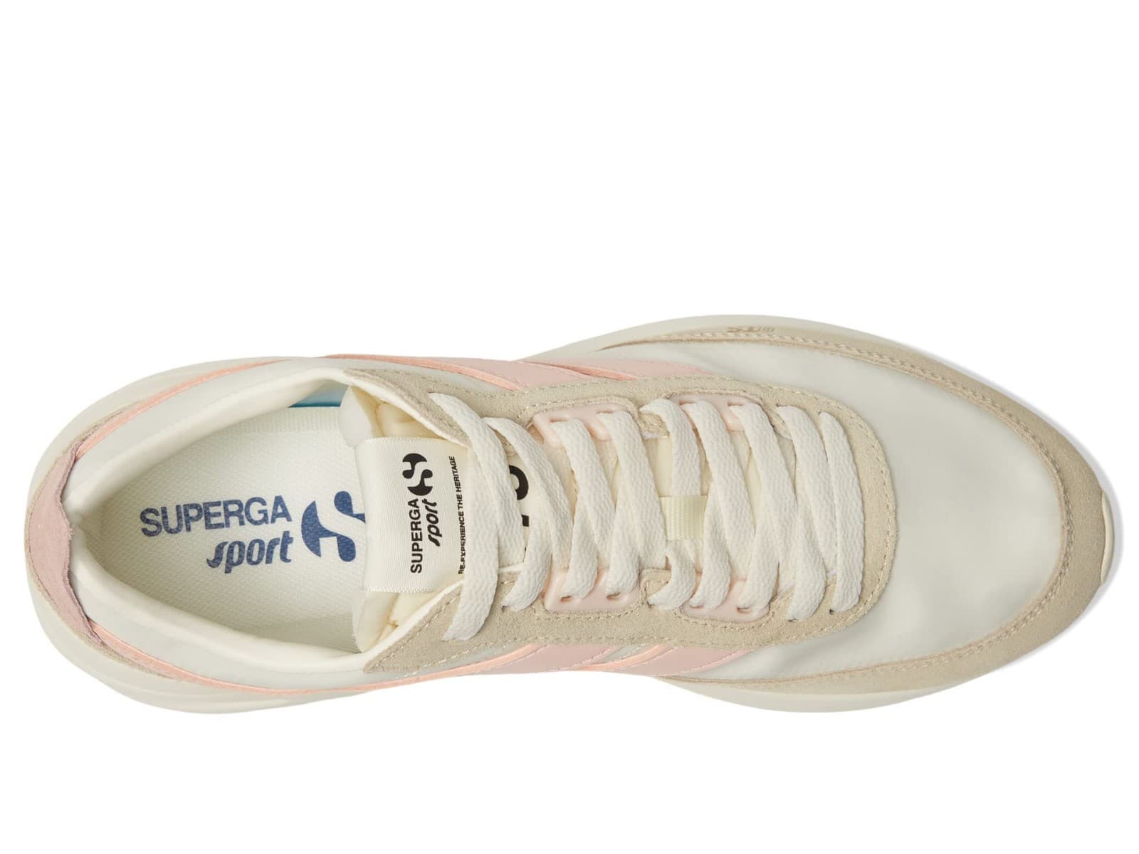 Superga 4089 Sport TRAINING 9TS SLIM White /Pink / Beige Men 9 Women 10.5 M - Thumbnail 5