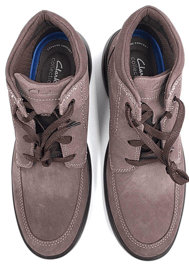 Clarks Men's Bradley Mid Oxford Boot Taupe Suede NEW 9 W Lace Up - Thumbnail 3