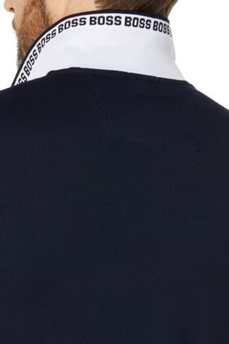 BOSS Paddy Cotton Polo Whale Dark Blue Medium - Thumbnail 4