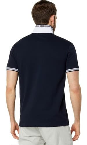 BOSS Paddy Cotton Polo Whale Dark Blue Medium - Thumbnail 2