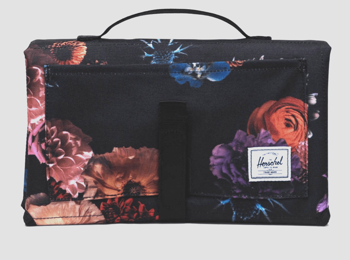 Herschel Supply Company Sprout Change Mat Black Watercolor Floral Design - Thumbnail 2