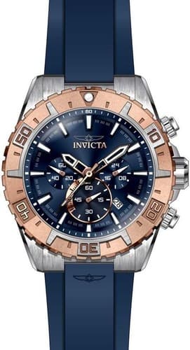 Invicta Aviator Blue Men's Watch Stainless Steel 49 mm Quartz Wristwatch - Thumbnail 2