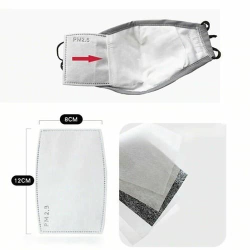 Unisex Reusable Soft Double Layer Washable Cotton Face Nose Mask with 12 Filters - Thumbnail 6