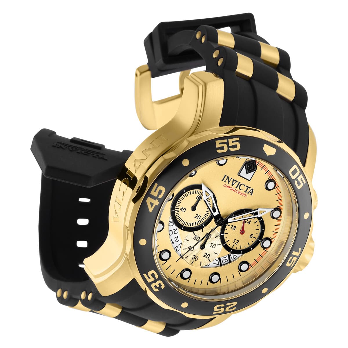 Invicta Pro Diver SCUBA Men's 48mm Gold Dial Stainless Chronograph Watch - Thumbnail 3