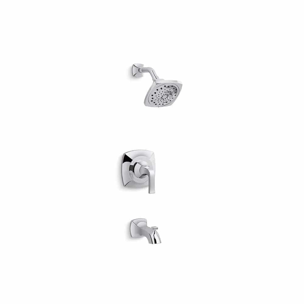 KOHLER Rubicon 1-Handle 3-Spray Wall-Mount Tub and Shower Faucet Valve Included - Thumbnail 4