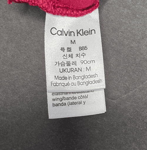 Calvin Klein Women Motive Triangle Padded Racerback Bralette Red Medium QP16680 - Thumbnail 5