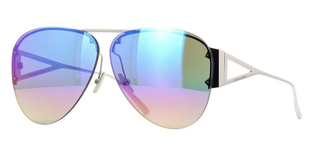 BOTTEGA VENETA BV1066S 001 Pilot Navigator Rainbow Mirror Women's Sunglasses - Thumbnail 4