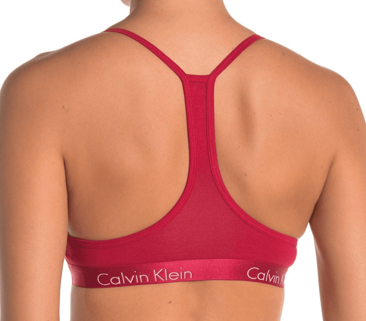 Calvin Klein Women Motive Triangle Padded Racerback Bralette Red Medium QP16680 - Thumbnail 2