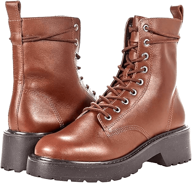 Steve Madden Women’s Tornado Brown Leather Combat Boots Size 10 M Chunky Lug - Image 1