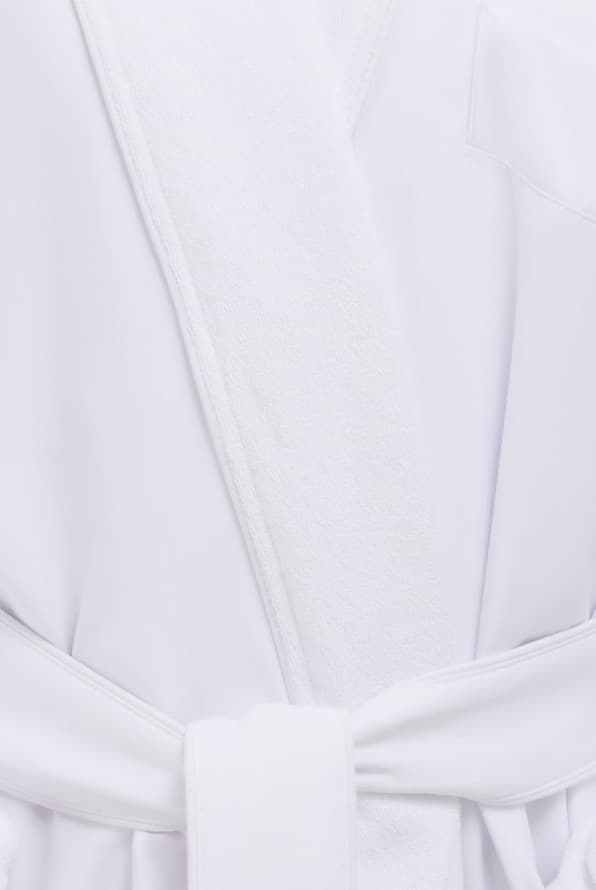 Monarch Cypress Microfiber Shawl Robe Lined In Terry Size X- Large in White - Thumbnail 2