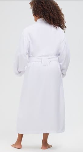 Monarch Cypress Microfiber Shawl Robe Lined In Terry Size X- Large in White - Thumbnail 4
